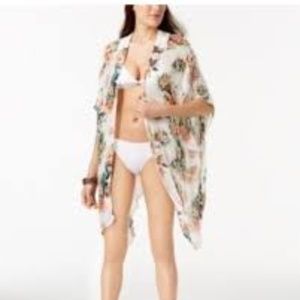 I.N.C. Tropical-Print Crochet Kimono & Cover-Up,